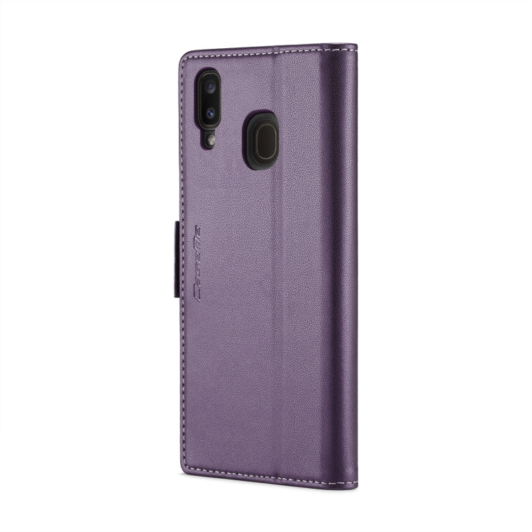 For Samsung Galaxy A20/A30/M10s CaseMe 023 Butterfly Buckle Litchi Texture RFID Anti-theft Leather Phone Case(Pearly Purple) by CaseMe