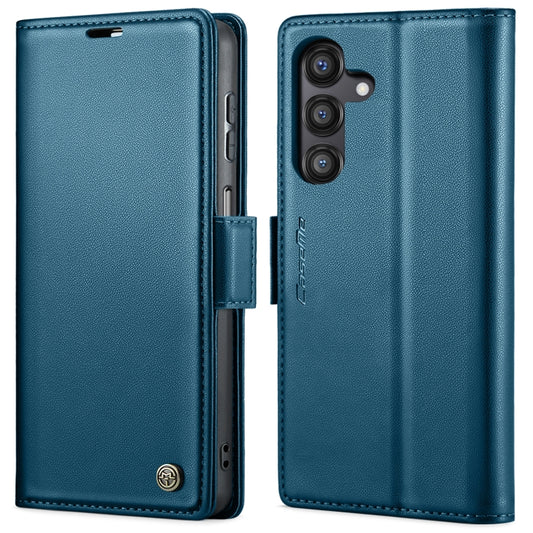For Samsung Galaxy A14 4G/5G CaseMe 023 Butterfly Buckle Litchi Texture RFID Anti-theft Leather Phone Case(Blue) by CaseMe