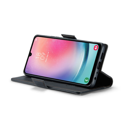 For Samsung Galaxy A24 4G CaseMe 023 Butterfly Buckle Litchi Texture RFID Anti-theft Leather Phone Case(Black) by CaseMe