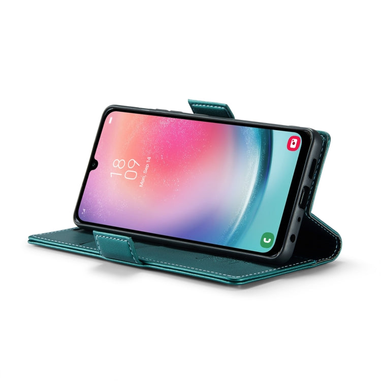 For Samsung Galaxy A24 4G CaseMe 023 Butterfly Buckle Litchi Texture RFID Anti-theft Leather Phone Case(Pearly Blue) by CaseMe