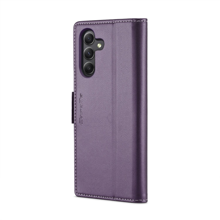 For Samsung Galaxy A24 4G CaseMe 023 Butterfly Buckle Litchi Texture RFID Anti-theft Leather Phone Case(Pearly Purple) by CaseMe