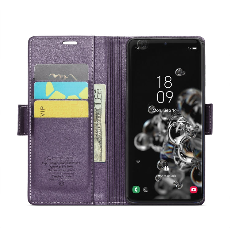 For Samsung Galaxy S20 Ultra CaseMe 023 Butterfly Buckle Litchi Texture RFID Anti-theft Leather Phone Case(Pearly Purple) - Galaxy Phone Cases by CaseMe | Online Shopping UK | buy2fix