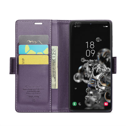 For Samsung Galaxy S20 Ultra CaseMe 023 Butterfly Buckle Litchi Texture RFID Anti-theft Leather Phone Case(Pearly Purple) - Galaxy Phone Cases by CaseMe | Online Shopping UK | buy2fix