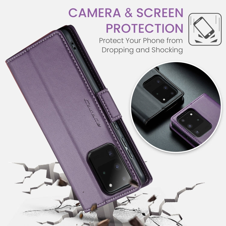 For Samsung Galaxy S20 Ultra CaseMe 023 Butterfly Buckle Litchi Texture RFID Anti-theft Leather Phone Case(Pearly Purple) - Galaxy Phone Cases by CaseMe | Online Shopping UK | buy2fix
