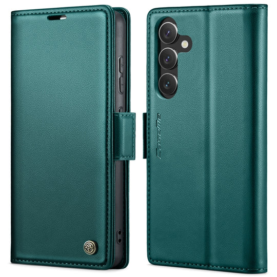 For Samsung Galaxy S24 CaseMe 023 Butterfly Buckle Litchi Texture RFID Anti-theft Leather Phone Case(Pearly Blue)