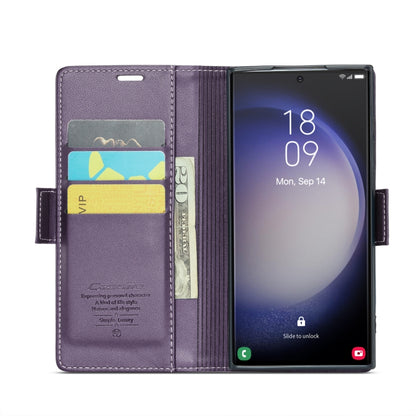 For Samsung Galaxy S24 Ultra CaseMe 023 Butterfly Buckle Litchi Texture RFID Anti-theft Leather Phone Case(Pearly Purple) - Galaxy S24 Ultra 5G Cases by CaseMe | Online Shopping UK | buy2fix