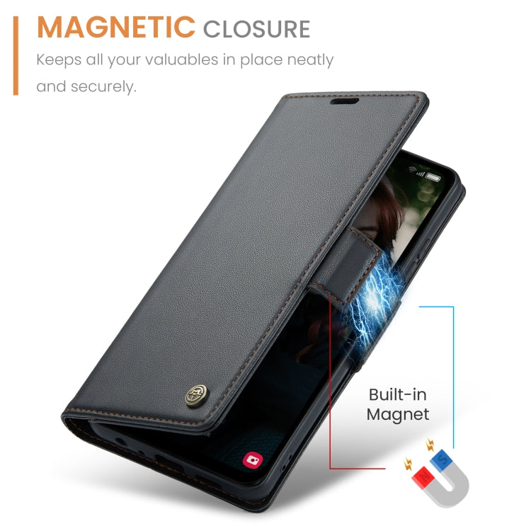 For Samsung Galaxy A15 4G/5G CaseMe 023 Butterfly Buckle Litchi Texture RFID Anti-theft Leather Phone Case(Black) by CaseMe