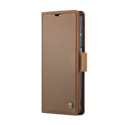 For Samsung Galaxy A15 4G/5G CaseMe 023 Butterfly Buckle Litchi Texture RFID Anti-theft Leather Phone Case(Brown) by CaseMe
