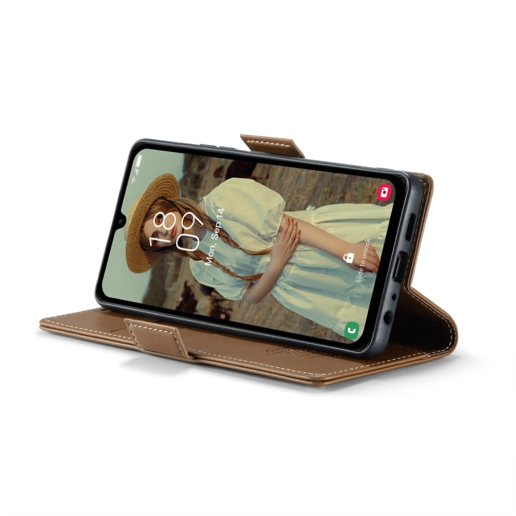 For Samsung Galaxy A15 4G/5G CaseMe 023 Butterfly Buckle Litchi Texture RFID Anti-theft Leather Phone Case(Brown) by CaseMe