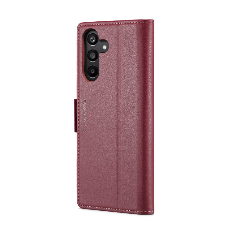 For Samsung Galaxy A15 4G/5G CaseMe 023 Butterfly Buckle Litchi Texture RFID Anti-theft Leather Phone Case(Wine Red) by CaseMe
