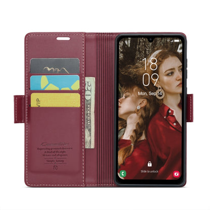 For Samsung Galaxy A15 4G/5G CaseMe 023 Butterfly Buckle Litchi Texture RFID Anti-theft Leather Phone Case(Wine Red) by CaseMe