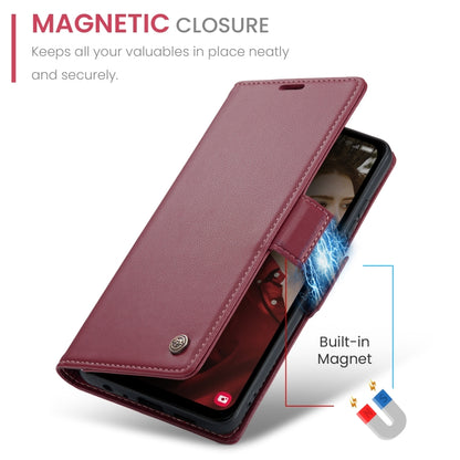 For Samsung Galaxy A15 4G/5G CaseMe 023 Butterfly Buckle Litchi Texture RFID Anti-theft Leather Phone Case(Wine Red) by CaseMe