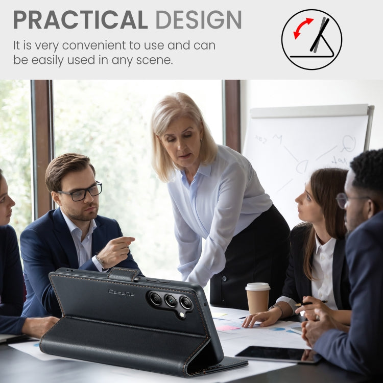 For Samsung Galaxy A05s CaseMe 023 Butterfly Buckle Litchi Texture RFID Anti-theft Leather Phone Case(Black) by CaseMe