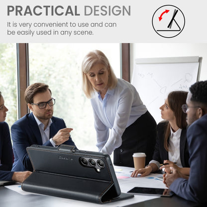 For Samsung Galaxy A05s CaseMe 023 Butterfly Buckle Litchi Texture RFID Anti-theft Leather Phone Case(Black) by CaseMe