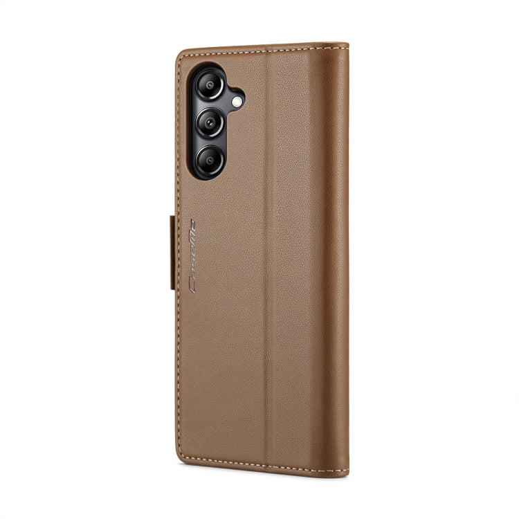 For Samsung Galaxy A05s CaseMe 023 Butterfly Buckle Litchi Texture RFID Anti-theft Leather Phone Case(Brown) by CaseMe
