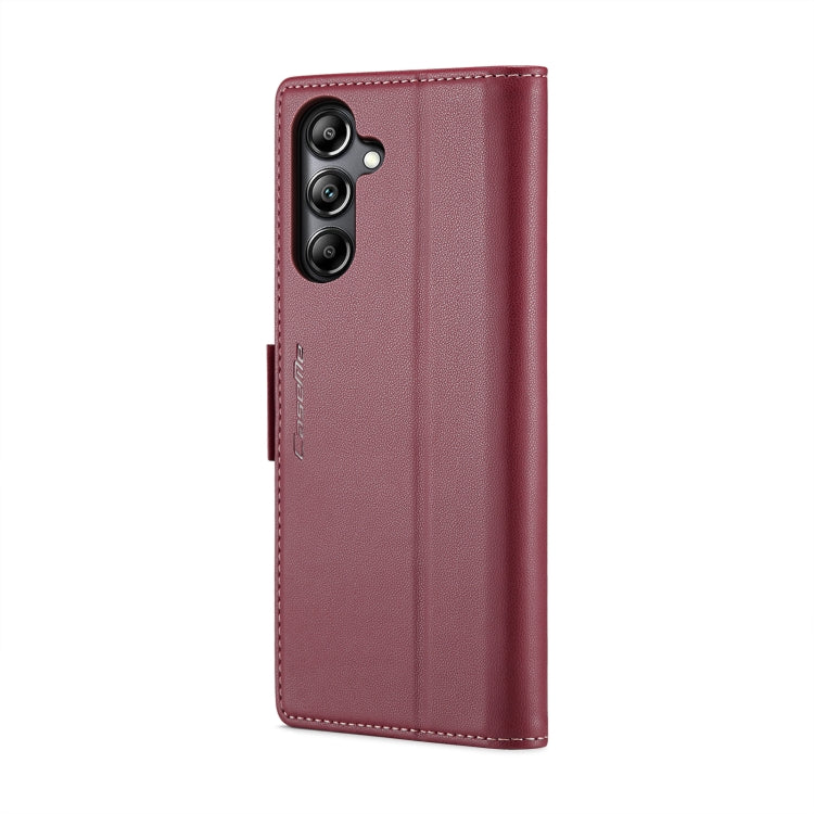 For Samsung Galaxy A05s CaseMe 023 Butterfly Buckle Litchi Texture RFID Anti-theft Leather Phone Case(Wine Red) by CaseMe