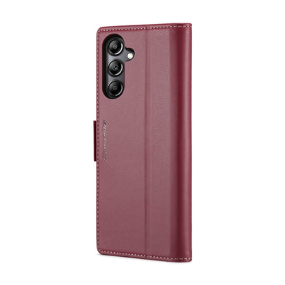 For Samsung Galaxy A05s CaseMe 023 Butterfly Buckle Litchi Texture RFID Anti-theft Leather Phone Case(Wine Red) by CaseMe