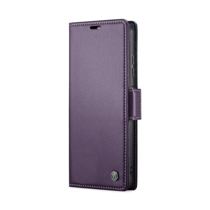 For Samsung Galaxy A05s CaseMe 023 Butterfly Buckle Litchi Texture RFID Anti-theft Leather Phone Case(Pearly Purple) by CaseMe