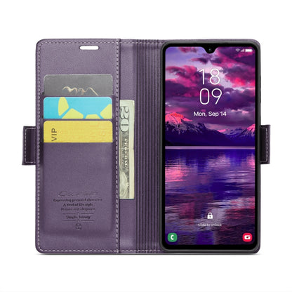 For Samsung Galaxy A05s CaseMe 023 Butterfly Buckle Litchi Texture RFID Anti-theft Leather Phone Case(Pearly Purple) by CaseMe