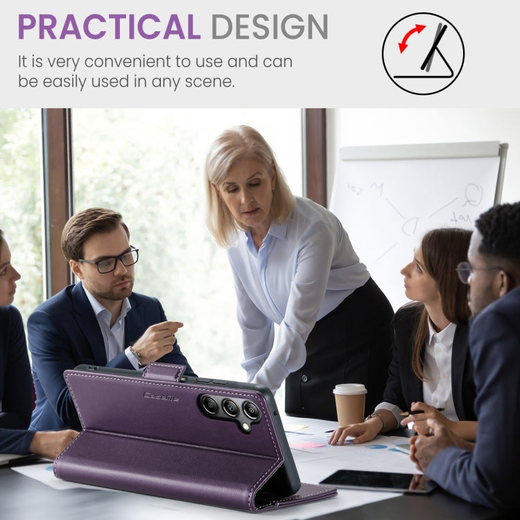 For Samsung Galaxy A05s CaseMe 023 Butterfly Buckle Litchi Texture RFID Anti-theft Leather Phone Case(Pearly Purple) by CaseMe