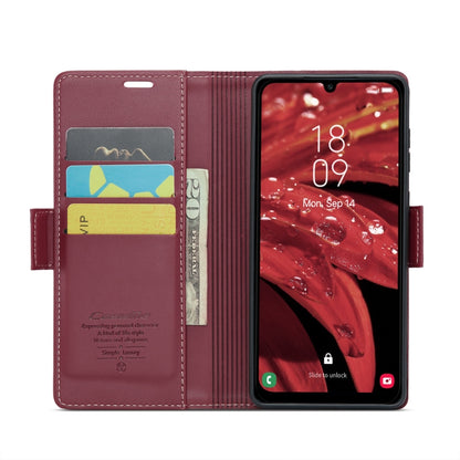 For Samsung Galaxy A25 5G CaseMe 023 Butterfly Buckle Litchi Texture RFID Anti-theft Leather Phone Case(Wine Red) by CaseMe