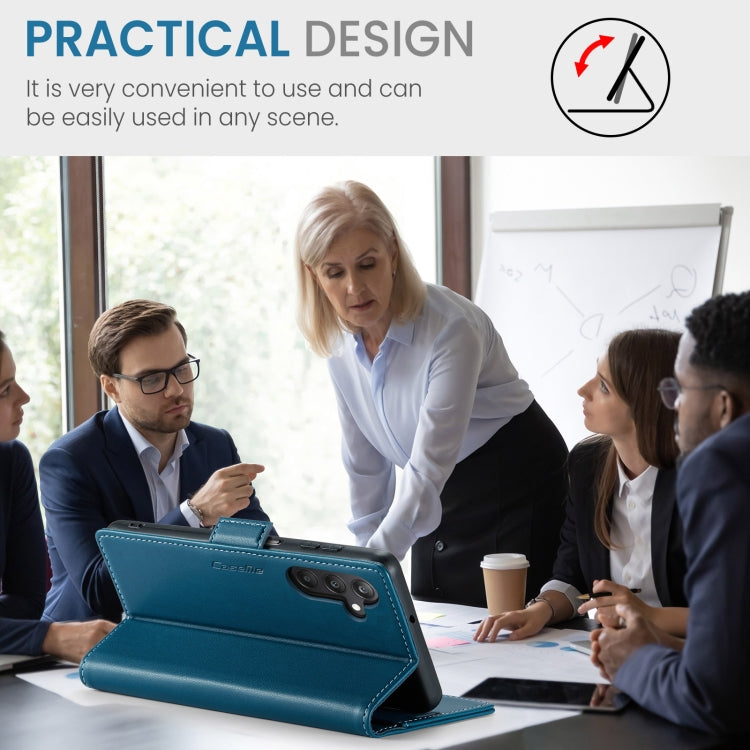 For Samsung Galaxy A25 5G CaseMe 023 Butterfly Buckle Litchi Texture RFID Anti-theft Leather Phone Case(Blue) by CaseMe