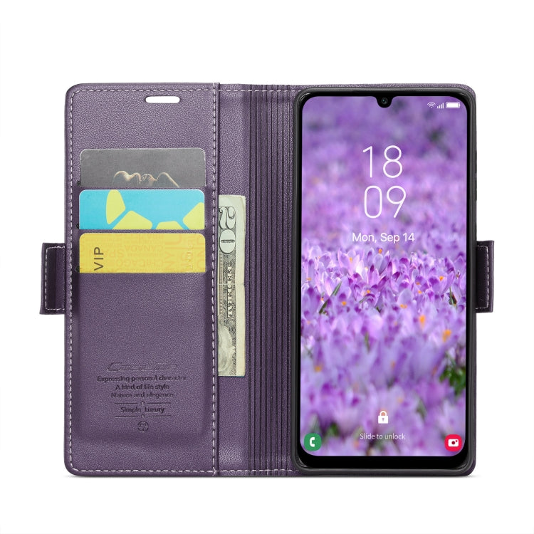 For Samsung Galaxy A25 5G CaseMe 023 Butterfly Buckle Litchi Texture RFID Anti-theft Leather Phone Case(Pearly Purple) by CaseMe