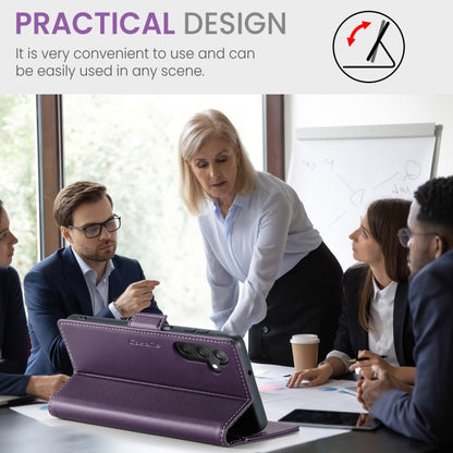 For Samsung Galaxy A25 5G CaseMe 023 Butterfly Buckle Litchi Texture RFID Anti-theft Leather Phone Case(Pearly Purple) by CaseMe