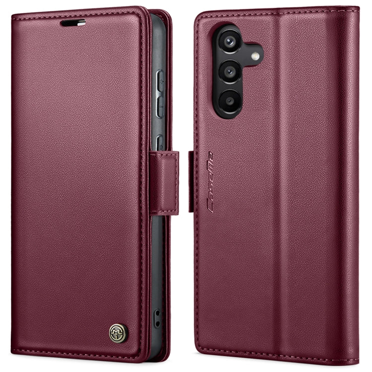 For Samsung Galaxy A35 5G CaseMe 023 Butterfly Buckle Litchi Texture RFID Anti-theft Leather Phone Case(Wine Red) by CaseMe