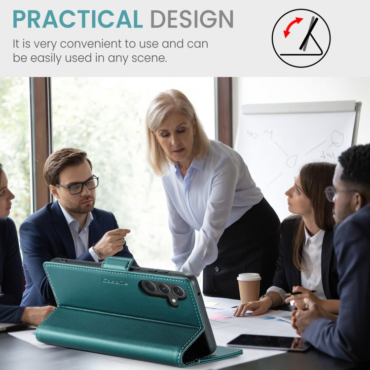 For Samsung Galaxy A35 5G CaseMe 023 Butterfly Buckle Litchi Texture RFID Anti-theft Leather Phone Case(Pearly Blue) by CaseMe