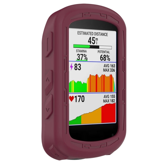 For Garmin Edge 840 / Edge 540 Stopwatch Armor Silicone Protective Case(Wine Red) - Watch Cases by buy2fix | Online Shopping UK | buy2fix