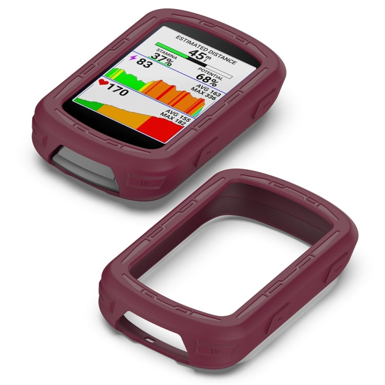 For Garmin Edge 840 / Edge 540 Stopwatch Armor Silicone Protective Case(Wine Red) - Watch Cases by buy2fix | Online Shopping UK | buy2fix