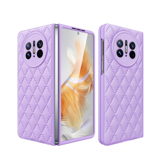 For Huawei Mate X3 Diamond Lattice Integrated Leather Phone Case(Purple) - Huawei Cases by buy2fix | Online Shopping UK | buy2fix