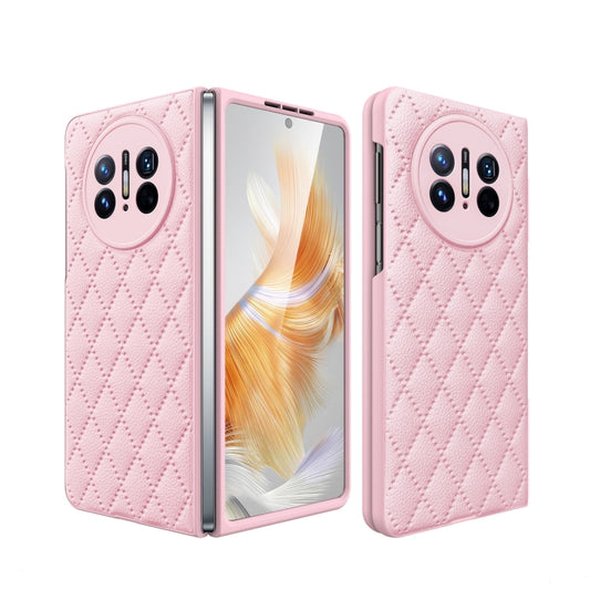 For Huawei Mate X3 Diamond Lattice Integrated Leather Phone Case(Pink) - Huawei Cases by buy2fix | Online Shopping UK | buy2fix