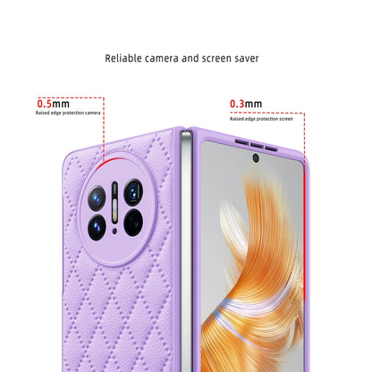 For Huawei Mate X3 Diamond Lattice Integrated Leather Phone Case(Purple) - Huawei Cases by buy2fix | Online Shopping UK | buy2fix