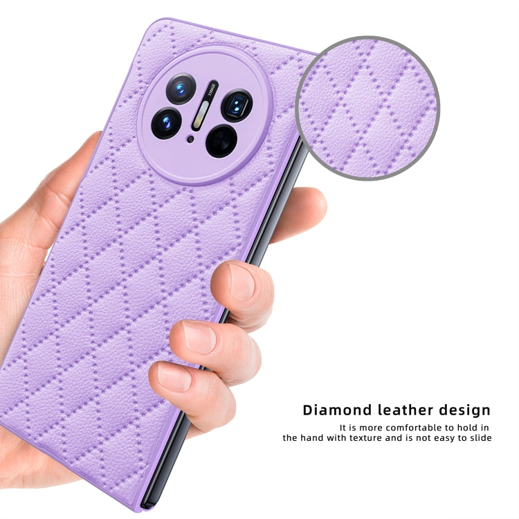 For Huawei Mate X3 Diamond Lattice Integrated Leather Phone Case(Purple) - Huawei Cases by buy2fix | Online Shopping UK | buy2fix