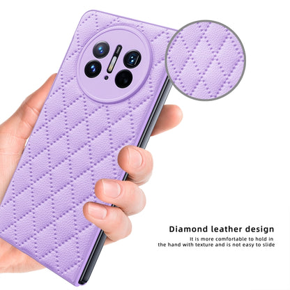 For Huawei Mate X3 Diamond Lattice Integrated Leather Phone Case(Purple) - Huawei Cases by buy2fix | Online Shopping UK | buy2fix