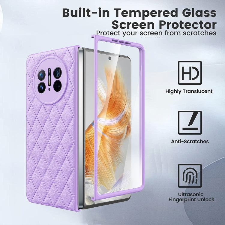 For Huawei Mate X3 Diamond Lattice Integrated Leather Phone Case(Pink) - Huawei Cases by buy2fix | Online Shopping UK | buy2fix