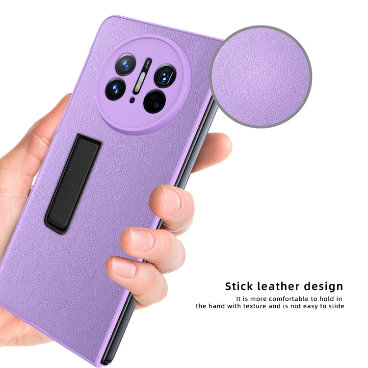 For Huawei Mate X3 Litchi Texture Integrated Shockproof Phone Case with Holder(Pink) - Huawei Cases by buy2fix | Online Shopping UK | buy2fix