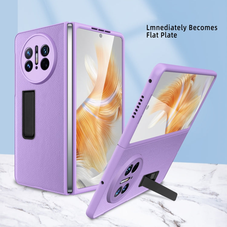 For Huawei Mate X3 Litchi Texture Integrated Shockproof Phone Case with Holder(Pink) - Huawei Cases by buy2fix | Online Shopping UK | buy2fix