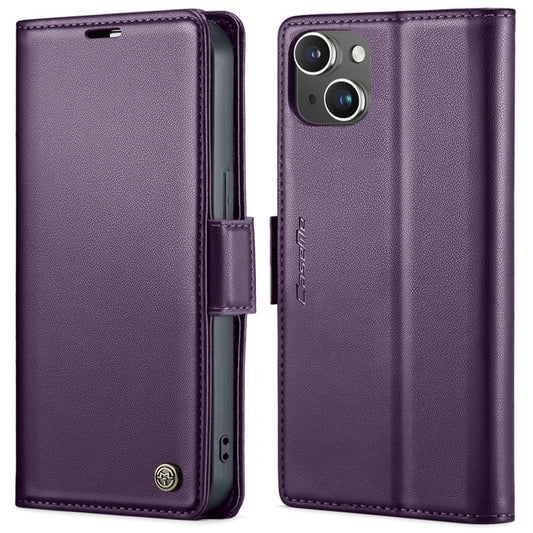 For iPhone 13 CaseMe 023 Butterfly Buckle Litchi Texture RFID Anti-theft Leather Phone Case(Pearly Purple) - iPhone 13 Cases by CaseMe | Online Shopping UK | buy2fix