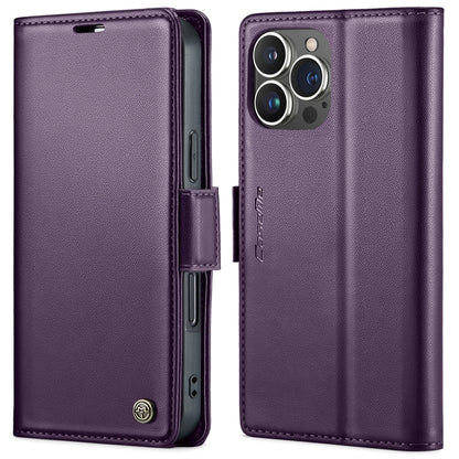 For iPhone 15 Pro CaseMe 023 Butterfly Buckle Litchi Texture RFID Anti-theft Leather Phone Case(Pearly Purple) - iPhone 15 Pro Cases by CaseMe | Online Shopping UK | buy2fix