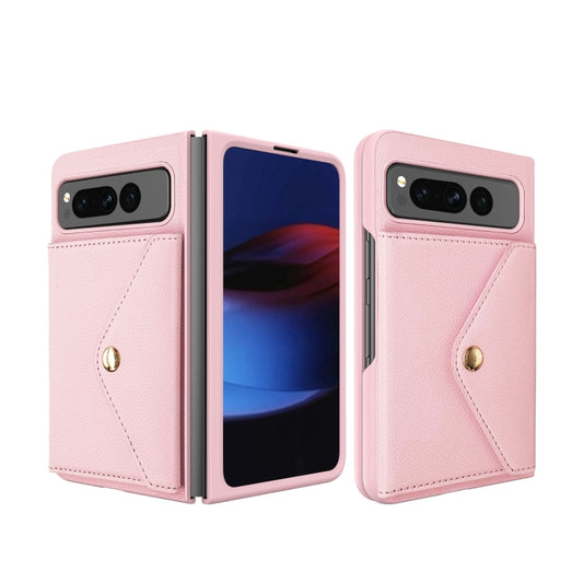For Google Pixel Fold Litchi Texture Integrated Phone Case with Card Bag(Pink) by buy2fix