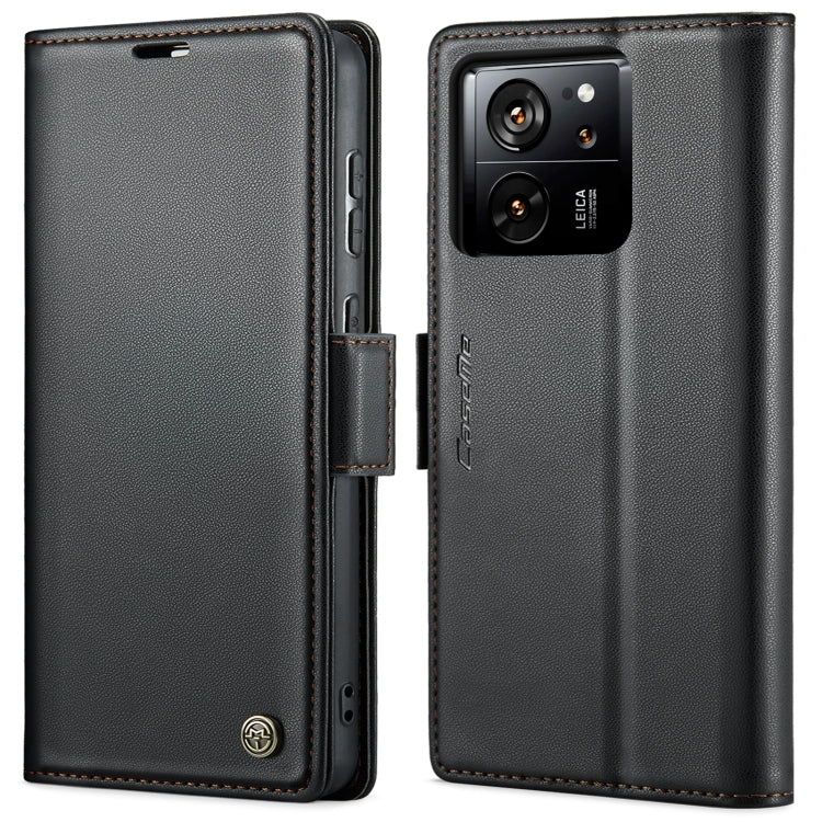 For Xiaomi 13T/13T Pro CaseMe 023 Butterfly Buckle Litchi Texture RFID Anti-theft Leather Phone Case(Black) - Xiaomi Cases by CaseMe | Online Shopping UK | buy2fix