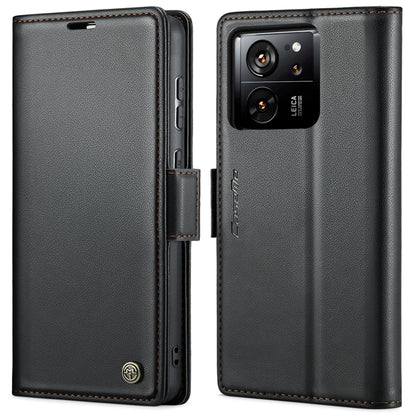 For Xiaomi 13T/13T Pro CaseMe 023 Butterfly Buckle Litchi Texture RFID Anti-theft Leather Phone Case(Black) - Xiaomi Cases by CaseMe | Online Shopping UK | buy2fix