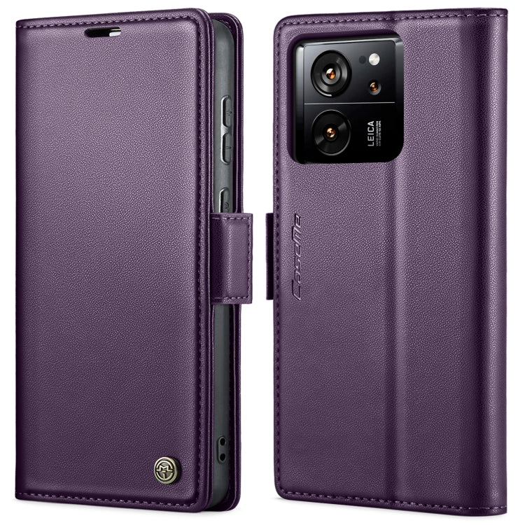 For Xiaomi 13T/13T Pro CaseMe 023 Butterfly Buckle Litchi Texture RFID Anti-theft Leather Phone Case(Pearly Purple) - Xiaomi Cases by CaseMe | Online Shopping UK | buy2fix