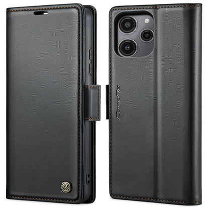 For Xiaomi Redmi 12 4G／12 5G／Note 12R／POCO M6 Pro 5G CaseMe 023 Butterfly Buckle Litchi Texture RFID Anti-theft Leather Phone Case(Black) - Xiaomi Cases by CaseMe | Online Shopping UK | buy2fix