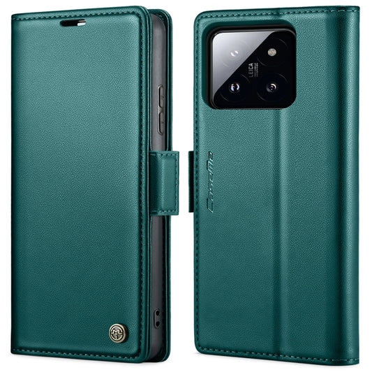For Xiaomi 14 CaseMe 023 Butterfly Buckle Litchi Texture RFID Anti-theft Leather Phone Case(Pearly Blue) - Xiaomi Cases by CaseMe | Online Shopping UK | buy2fix