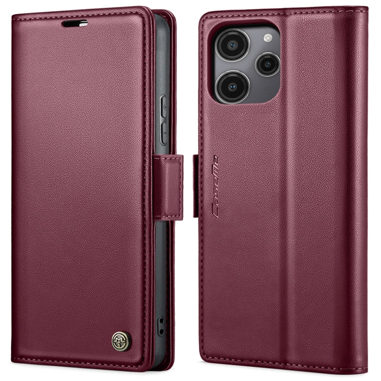 For Xiaomi Poco C65 4G CaseMe 023 Butterfly Buckle Litchi Texture RFID Anti-theft Leather Phone Case(Wine Red) - Xiaomi Cases by CaseMe | Online Shopping UK | buy2fix