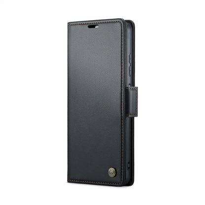 For Xiaomi Redmi Note 13 5G CaseMe 023 Butterfly Buckle Litchi Texture RFID Anti-theft Leather Phone Case(Black) - Xiaomi Cases by CaseMe | Online Shopping UK | buy2fix
